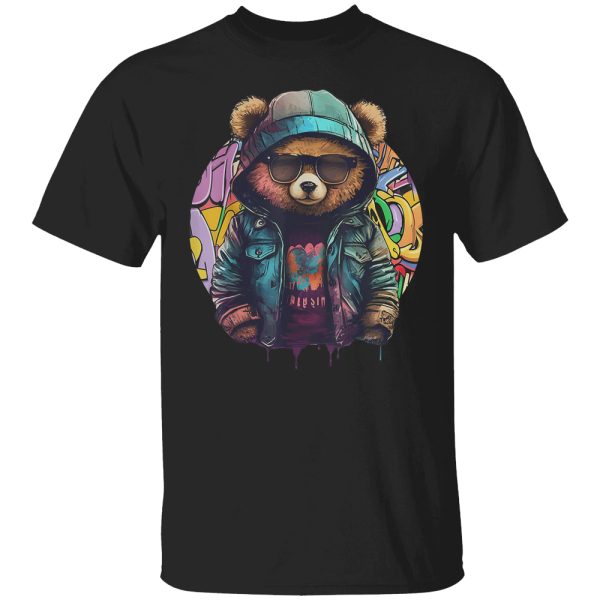 Swag Bear With Cool Glasses Urban Hip Hop Graffiti Art Style Shirt