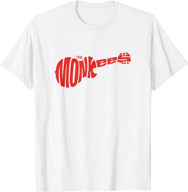 The Monkees Classic Red Guitar Logo White T-Shirt