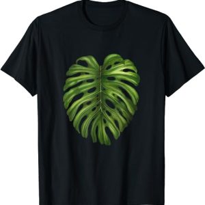 Tropical Monstera Leaf Botanical Graphic Print T-Shirt