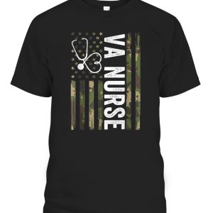 VA Nurse Camouflage American Flag Patriotic Nurse Week 2022 T-Shirt