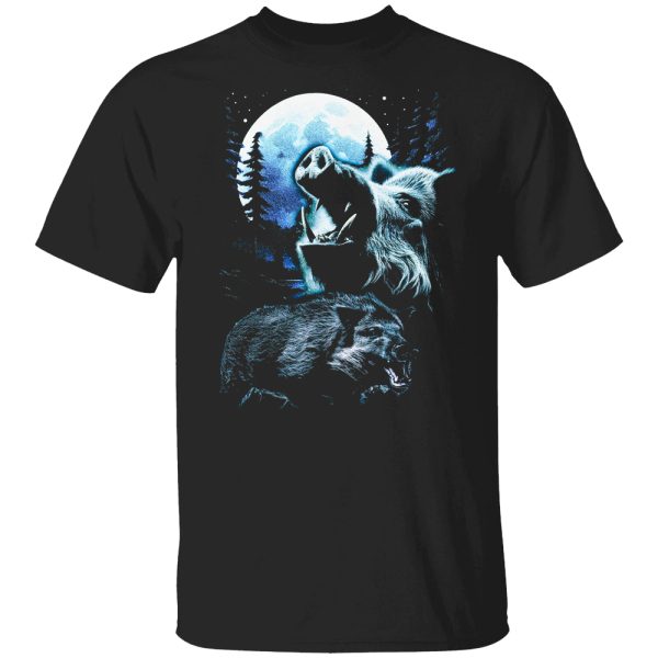 Wild Boar Howling At The Moon Shirt