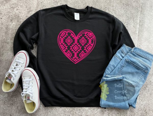 Aztec Tribal Heart Valentine’s Day Sweatshirt