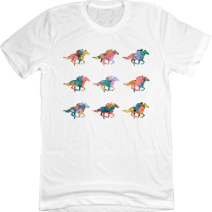Derby Watercolor Horses Tee