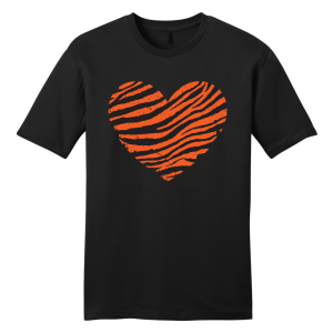 Orange & Black Tiger Stripe Heart