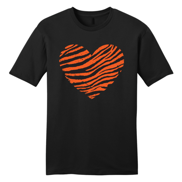 Orange & Black Tiger Stripe Heart