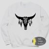 Western Wild And Free Steer Skull Sweatshirt