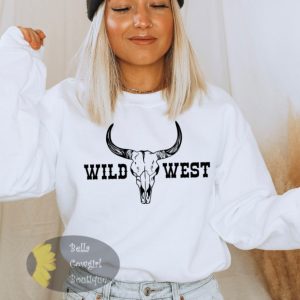 Wild West Steer Skull Western Sweatshirt