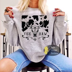 Yee Haw Steer Skull Western Sweatshirt