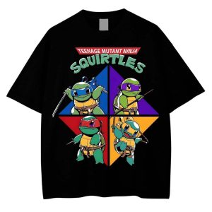 Tmnt X Squirtle Shirt, Pokemon Shirt, Pkm Shirt, Anime Shirt, Vintage TShirt