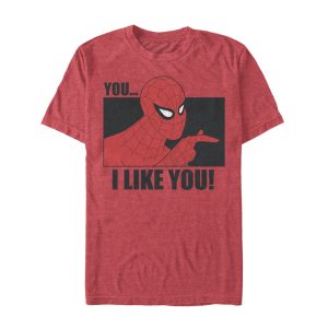 Men’s Marvel Spider-Man Likes You T-Shirt