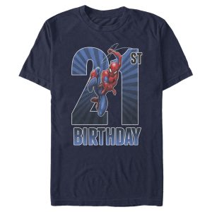 Men’s Marvel Spider-Man Swinging 21st Birthday T-Shirt