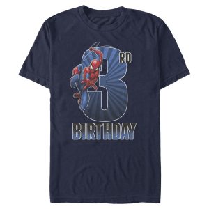 Men’s Marvel Spider-Man Swinging 3rd Birthday T-Shirt