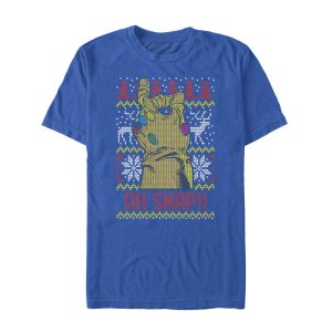 Men’s Marvel Ugly Christmas Oh Snap Thanos T-Shirt