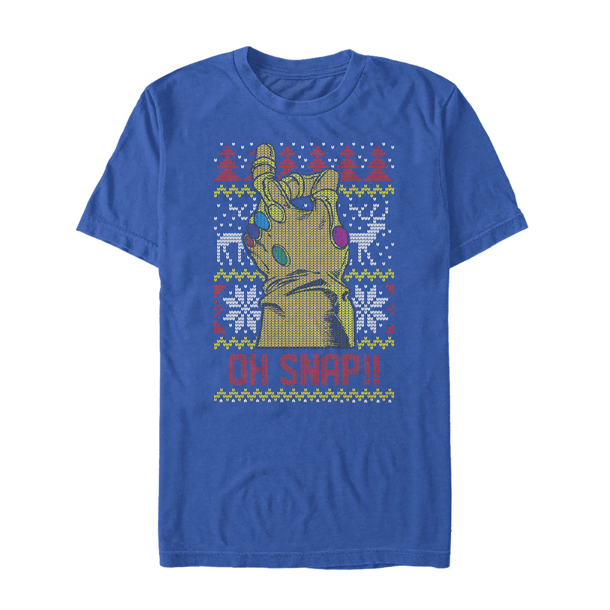 Men's Marvel Ugly Christmas Oh Snap Thanos T-Shirt Men's Marvel Ugly Christmas Oh Snap Thanos T-Shirt
