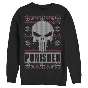 Men’s Marvel Ugly Christmas Punisher Logo Sweatshirt