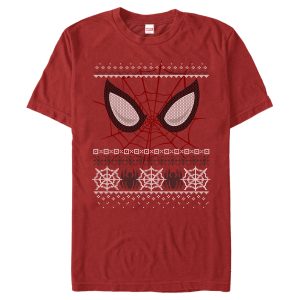 Men’s Marvel Ugly Christmas Spider-Man Mask T-Shirt