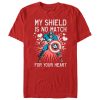 Men’s Marvel Valentine Captain America No Shield For Heart T-Shirt