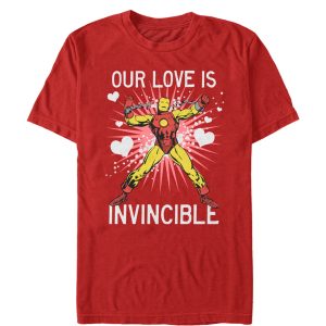 Men’s Marvel Valentine Iron Man Invincible Love T-Shirt