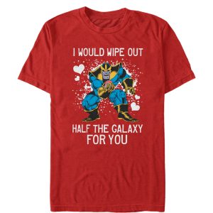 Men’s Marvel Valentine Thanos Wipe Out Galaxy for You T-Shirt