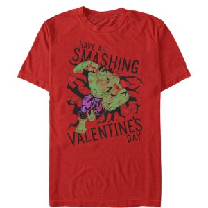 Men’s Marvel Valentine’s Day Hulk Smashing T-Shirt