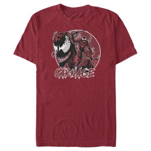 Mens Marvel Venom Carnage Mask Circle T Shirt 1