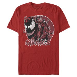 Mens Marvel Venom Carnage Mask Circle T Shirt 2