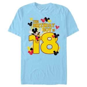 Men’s Mickey & Friends The Birthday Boy Is 18 T-Shirt