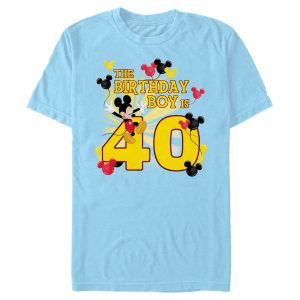 Men’s Mickey & Friends The Birthday Boy Is 40 T-Shirt