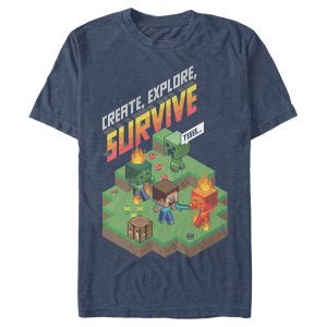 Men’s Minecraft Steve Create Explore Survive T-Shirt