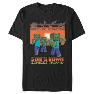 Men’s Minecraft Sun’s Down Zombies Around T-Shirt