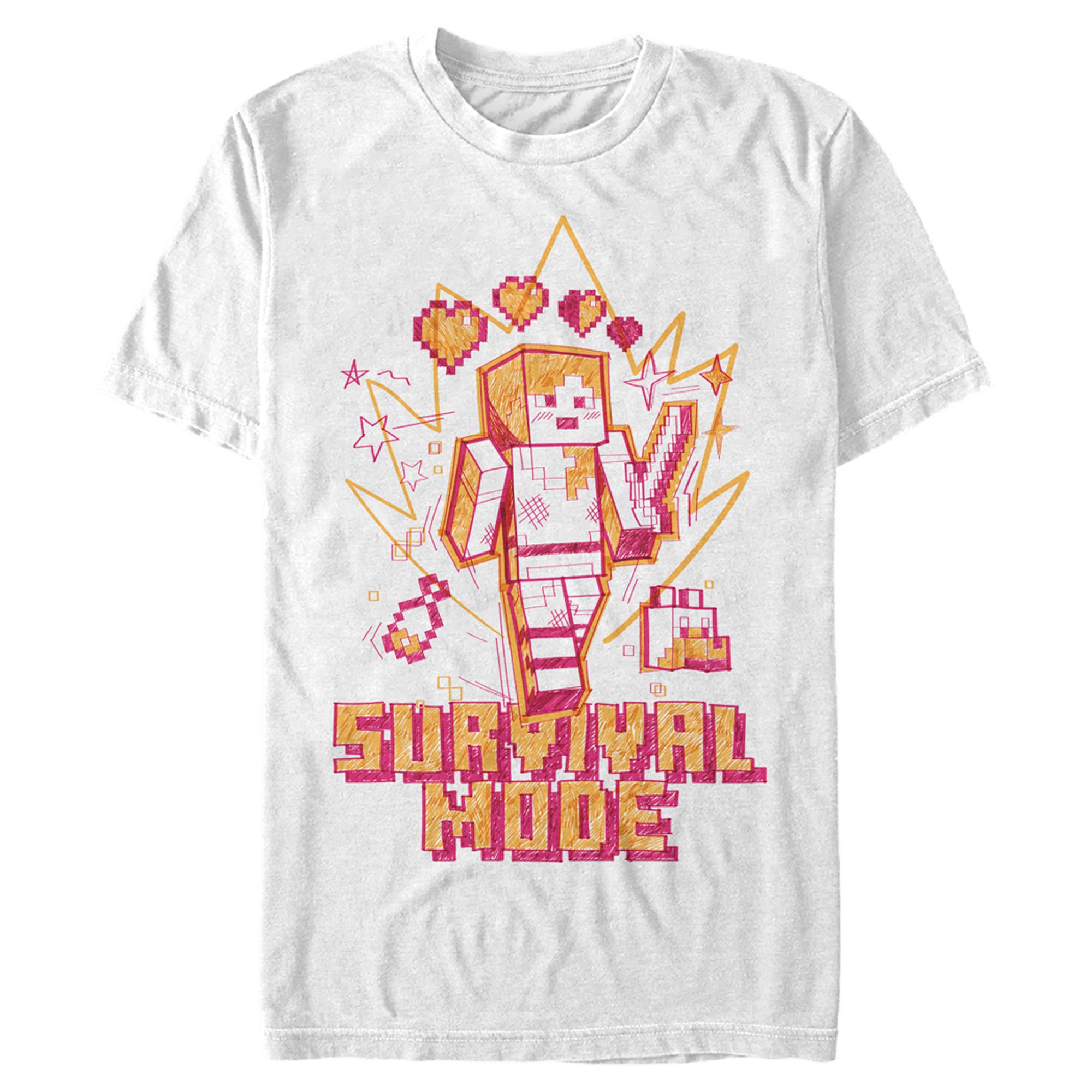 Men's Minecraft Survival Mode Sketch T-Shirt Men's Minecraft Survival Mode Sketch T-Shirt