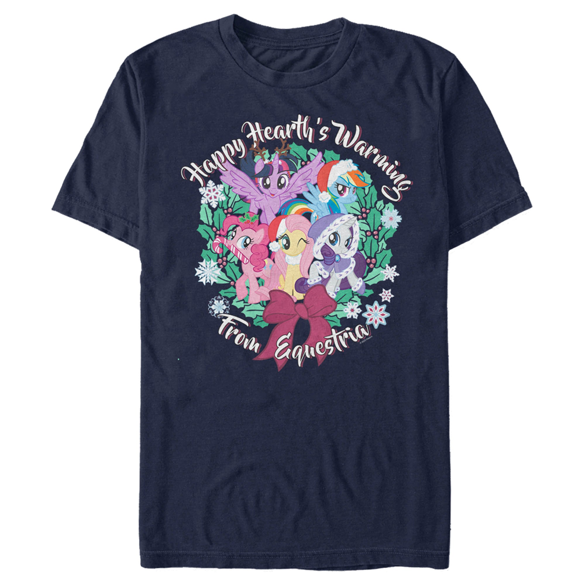 Men's My Little Pony Friendship is Magic Christmas Happy Hearth's Warming T-Shirt Men's My Little Pony Friendship is Magic Christmas Happy Hearth's Warming T-Shirt