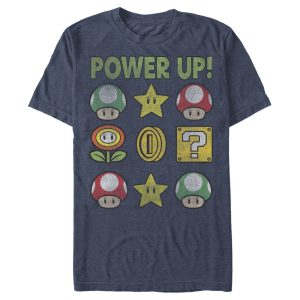 Mens Nintendo Super Mario Power Up Bingo T Shirt 1