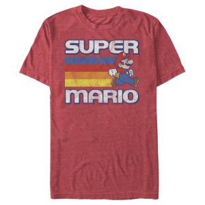 Mens Nintendo Super Mario Rainbow Stripes T Shirt 3