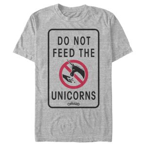 Men’s Onward Do Not Feed Unicorn Warning T-Shirt