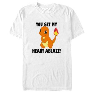 Men’s Pokemon Charmander You Set My Heart Ablaze T-Shirt