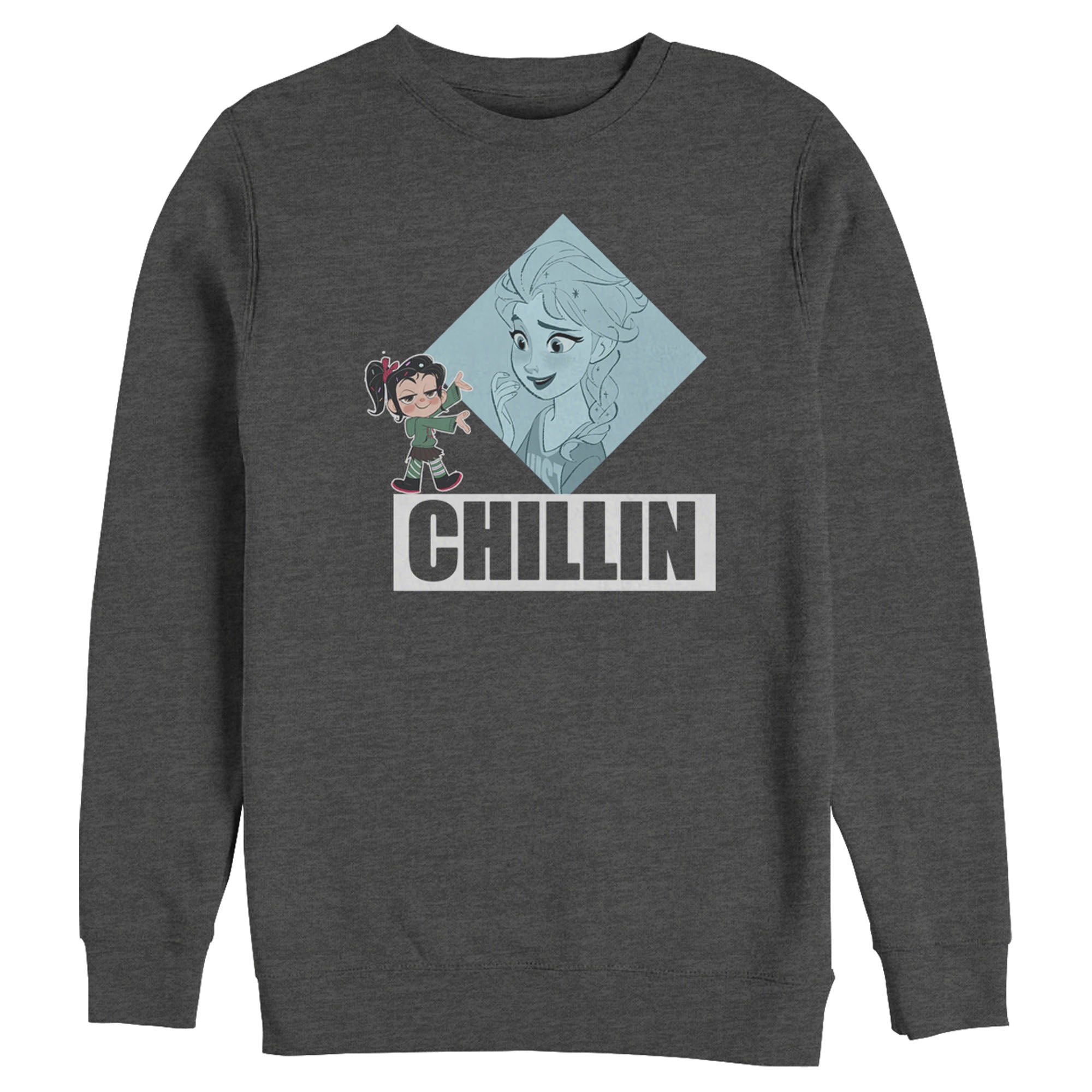 Men's Ralph Breaks the Internet Elsa Chillin Frame Sweatshirt Men's Ralph Breaks the Internet Elsa Chillin Frame Sweatshirt