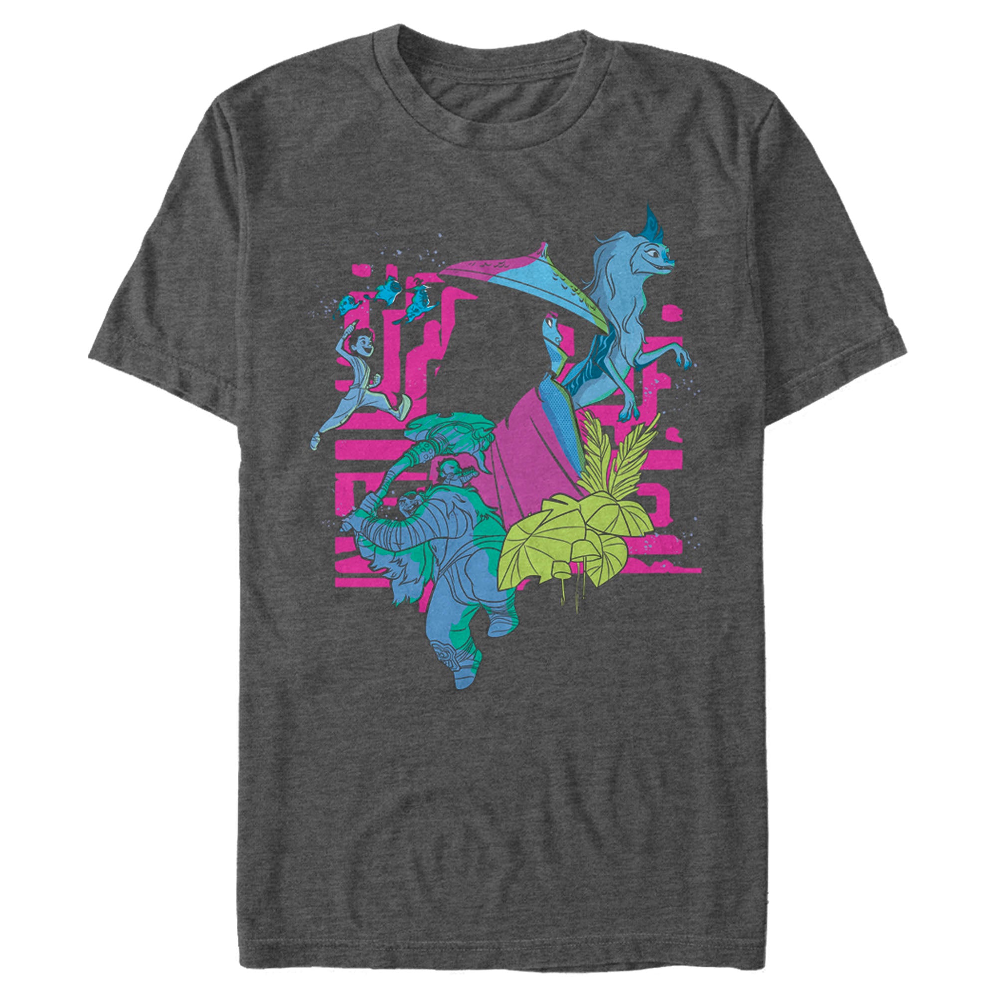 Men's Raya and the Last Dragon Colorful Characters in Action T-Shirt Men's Raya and the Last Dragon Colorful Characters in Action T-Shirt
