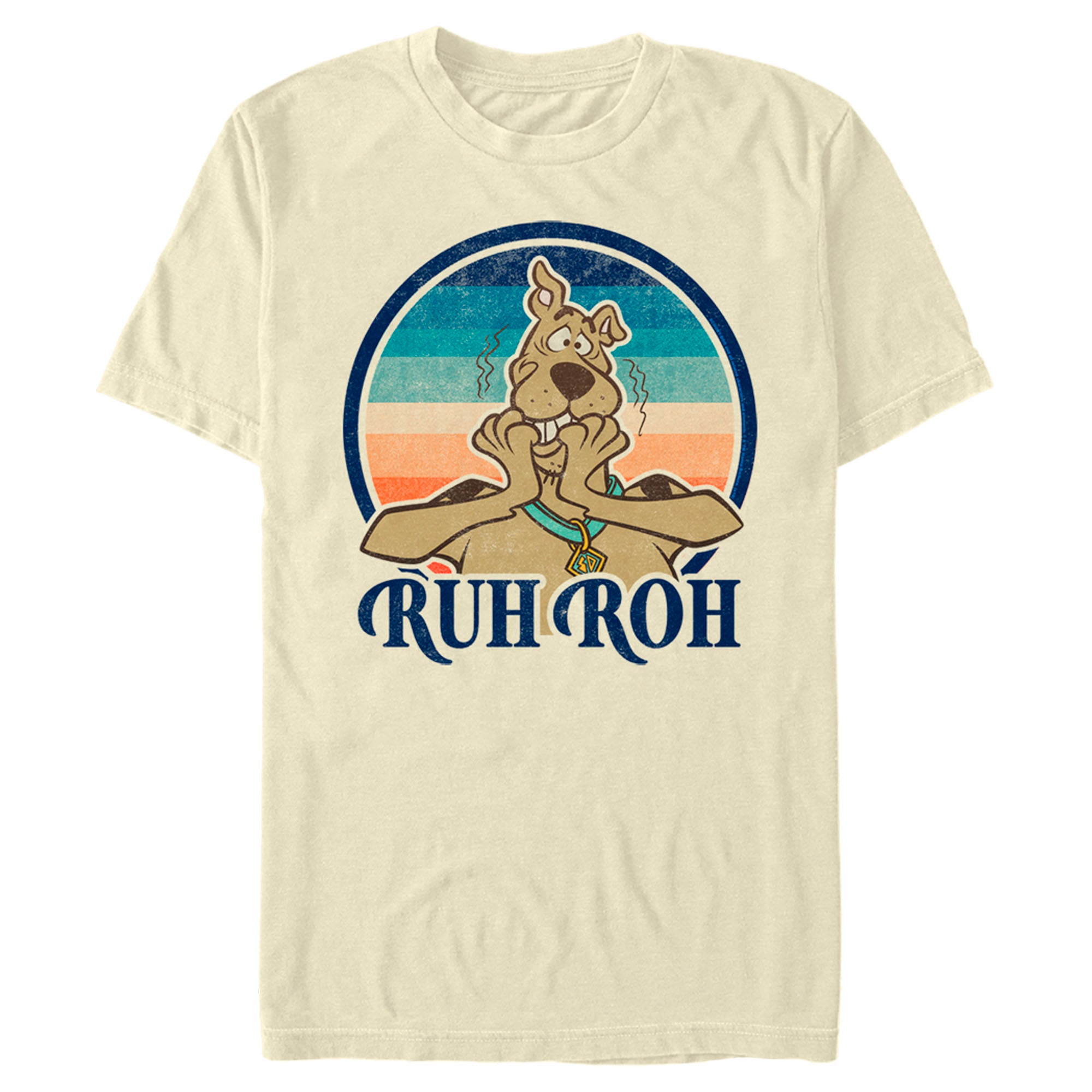 Men's Scooby Doo Ruh Roh Retro Circle T-Shirt Men's Scooby Doo Ruh Roh Retro Circle T-Shirt