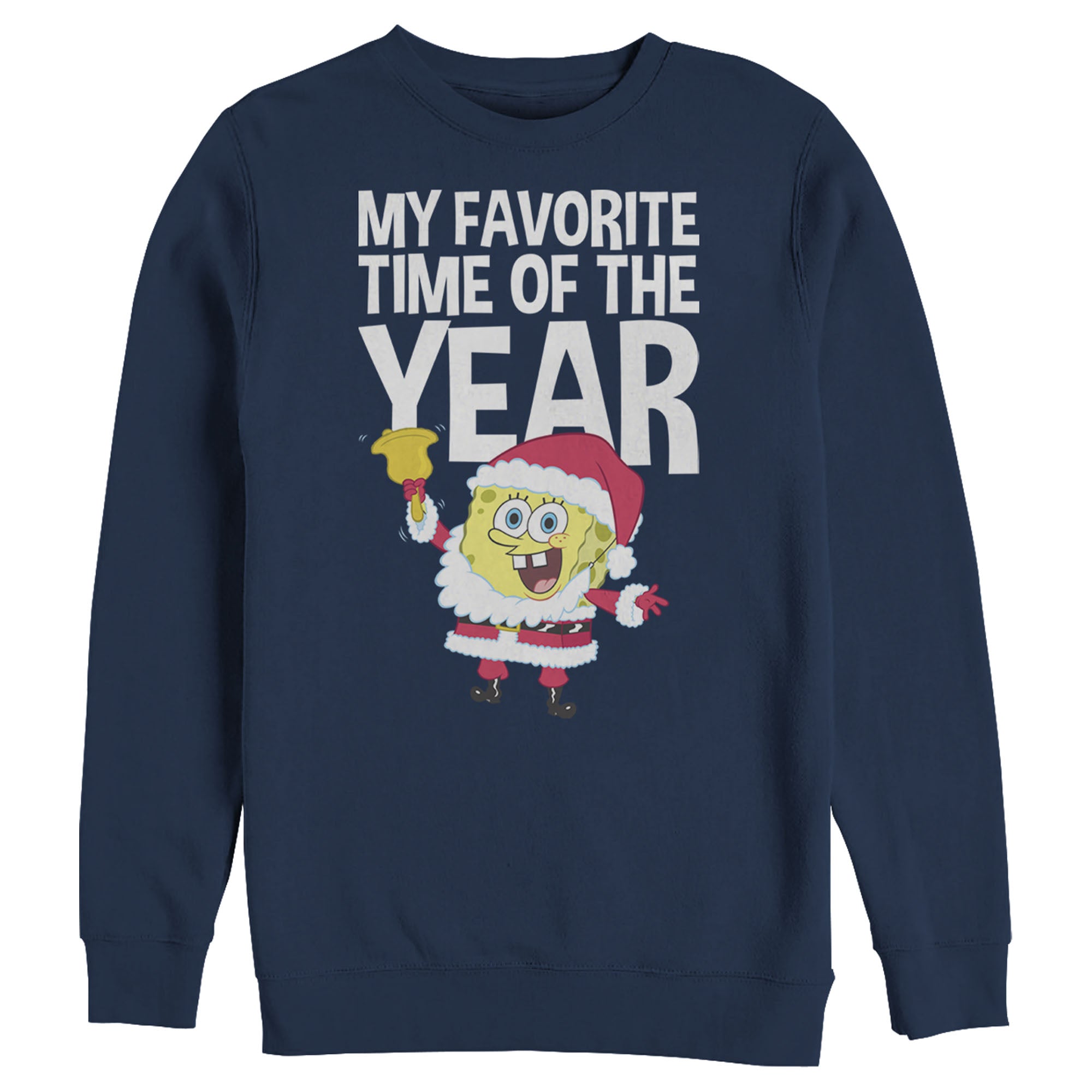 Men's SpongeBob SquarePants Christmas Favorite Time Sweatshirt Men's SpongeBob SquarePants Christmas Favorite Time Sweatshirt