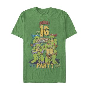 Men’s Teenage Mutant Ninja Turtles 16th Birthday Pizza Party T-Shirt