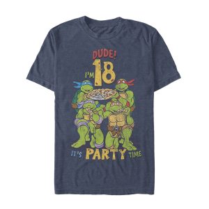 Men’s Teenage Mutant Ninja Turtles 18th Birthday Pizza Party T-Shirt