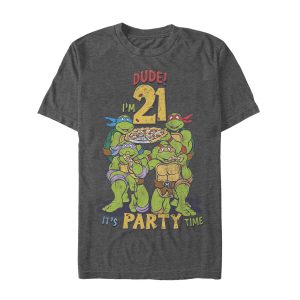 Men’s Teenage Mutant Ninja Turtles 21st Birthday Pizza Party T-Shirt