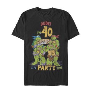 Men’s Teenage Mutant Ninja Turtles 40th Birthday Pizza Party T-Shirt