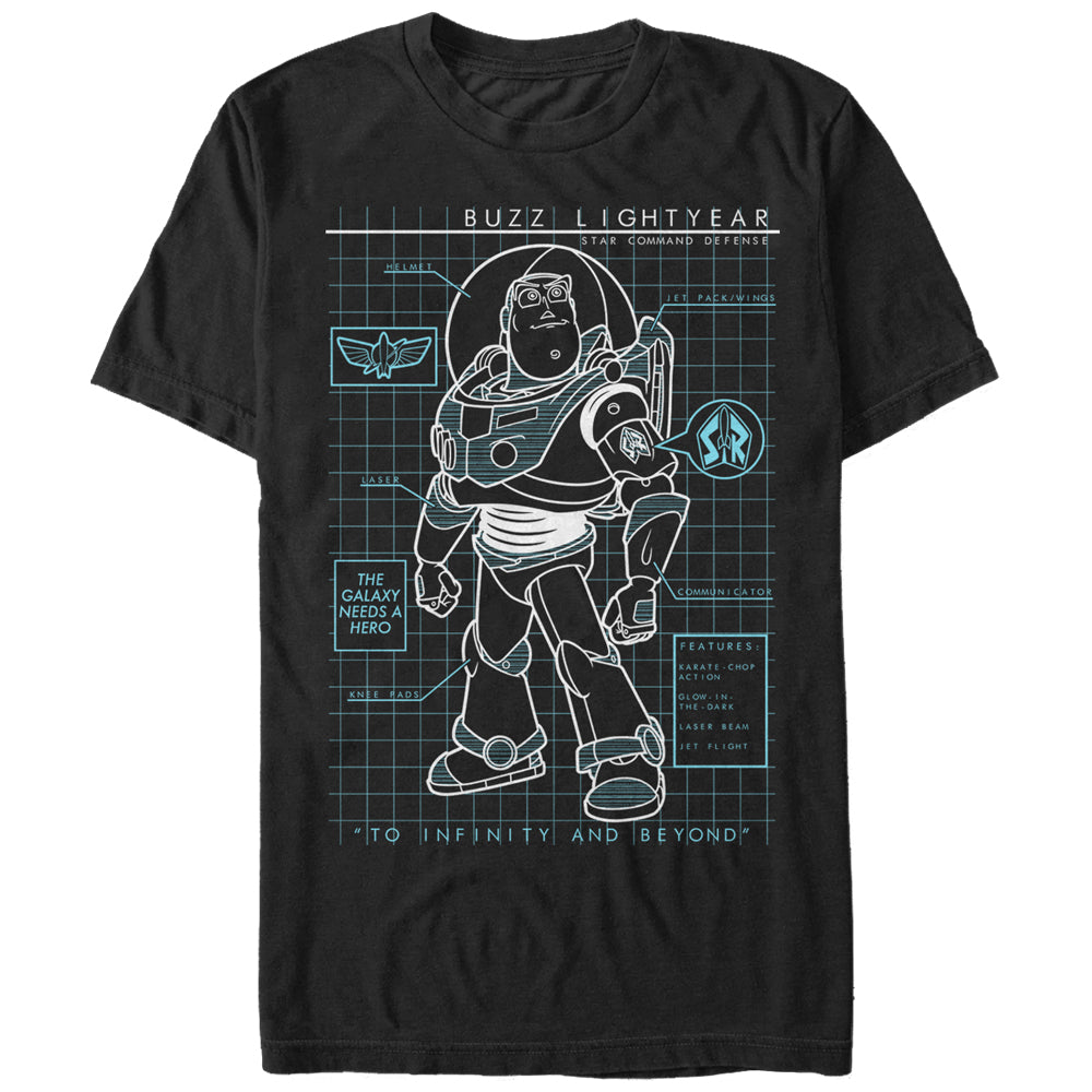 Men's Toy Story Buzz Lightyear Schematic T-Shirt Men's Toy Story Buzz Lightyear Schematic T-Shirt