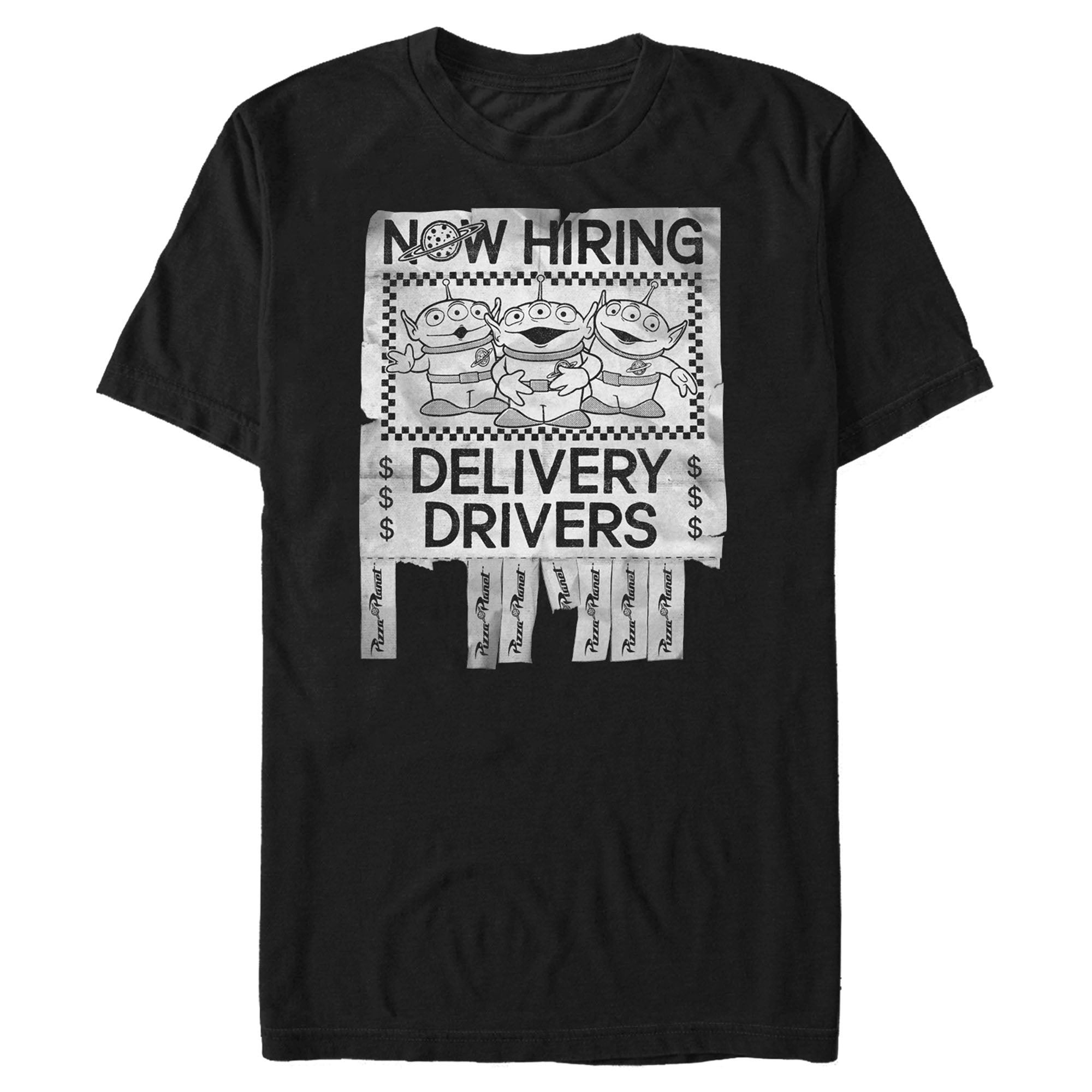 Men's Toy Story Hiring Pizza Planet Drivers T-Shirt Men's Toy Story Hiring Pizza Planet Drivers T-Shirt