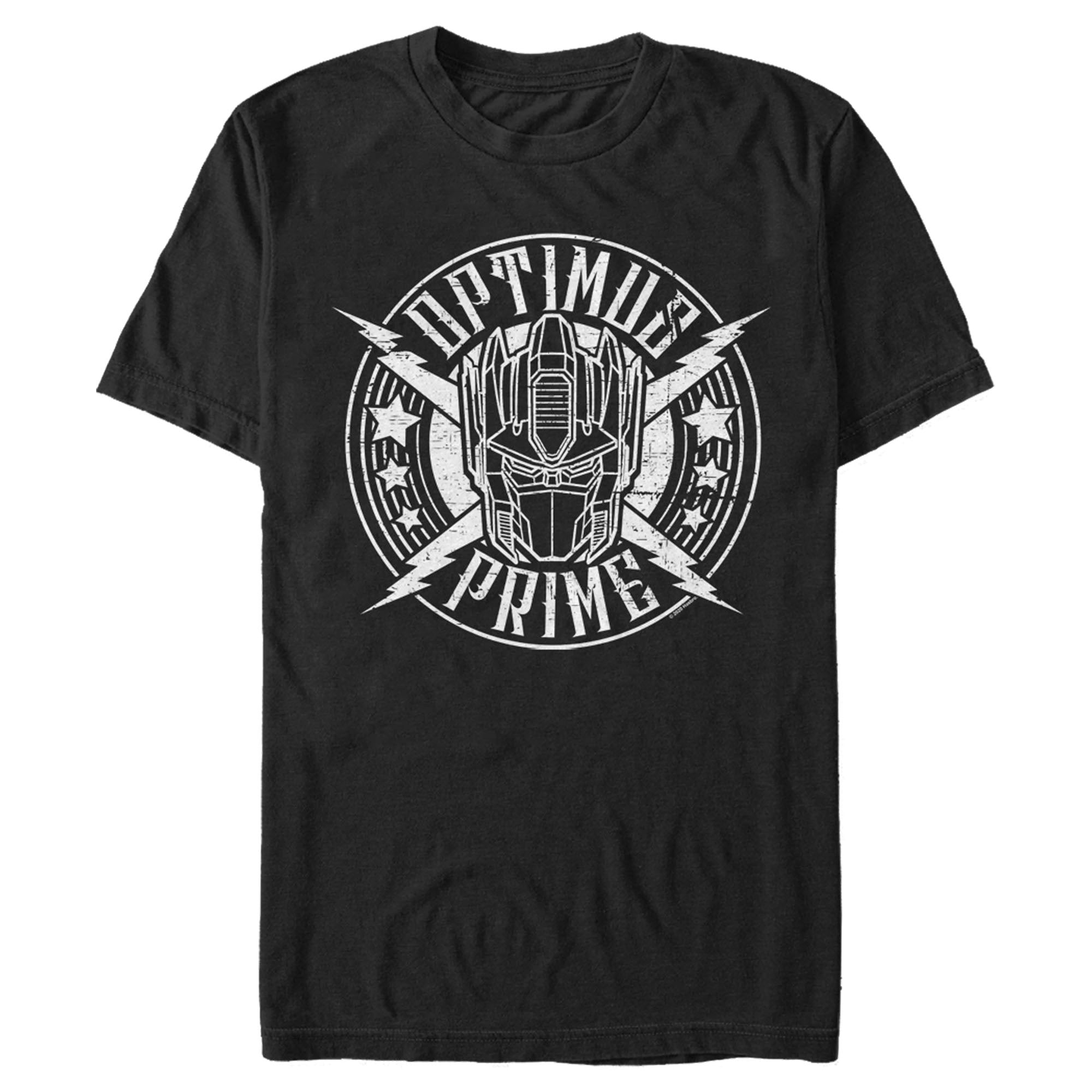 Men's Transformers Optimus Prime Rock Badge T-Shirt Men's Transformers Optimus Prime Rock Badge T-Shirt