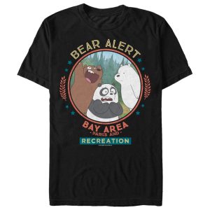 Men’s We Bare Bears Parks and Rec Bear Alert T-Shirt
