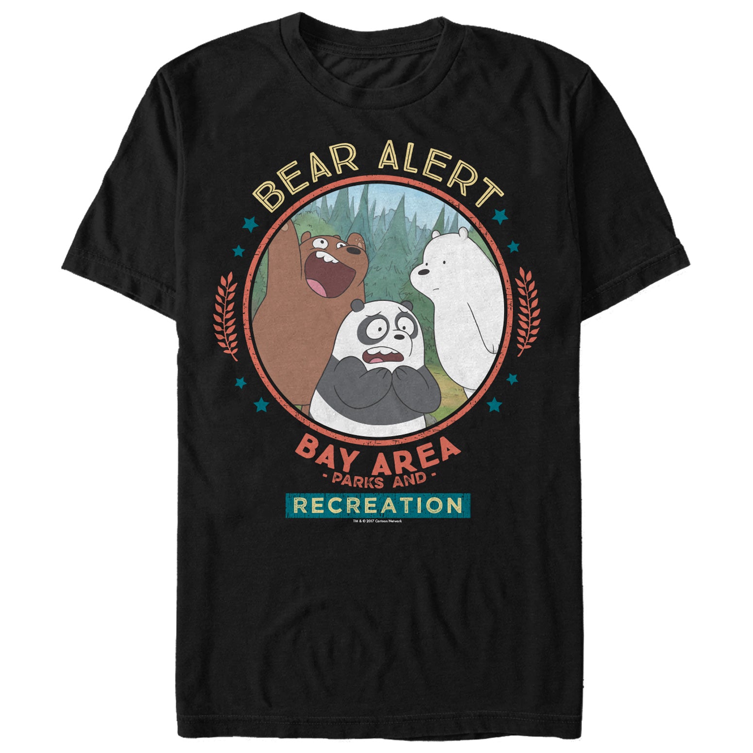 Men's We Bare Bears Parks and Rec Bear Alert T-Shirt Men's We Bare Bears Parks and Rec Bear Alert T-Shirt