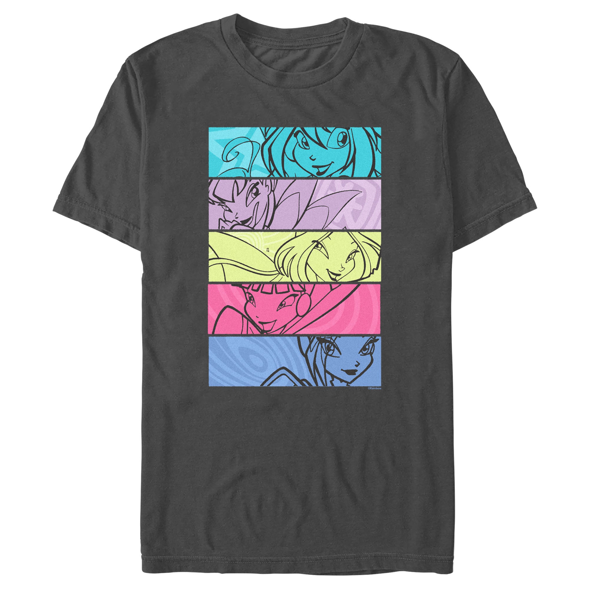 Men's Winx Club Colorful Panel Characters T-Shirt Men's Winx Club Colorful Panel Characters T-Shirt